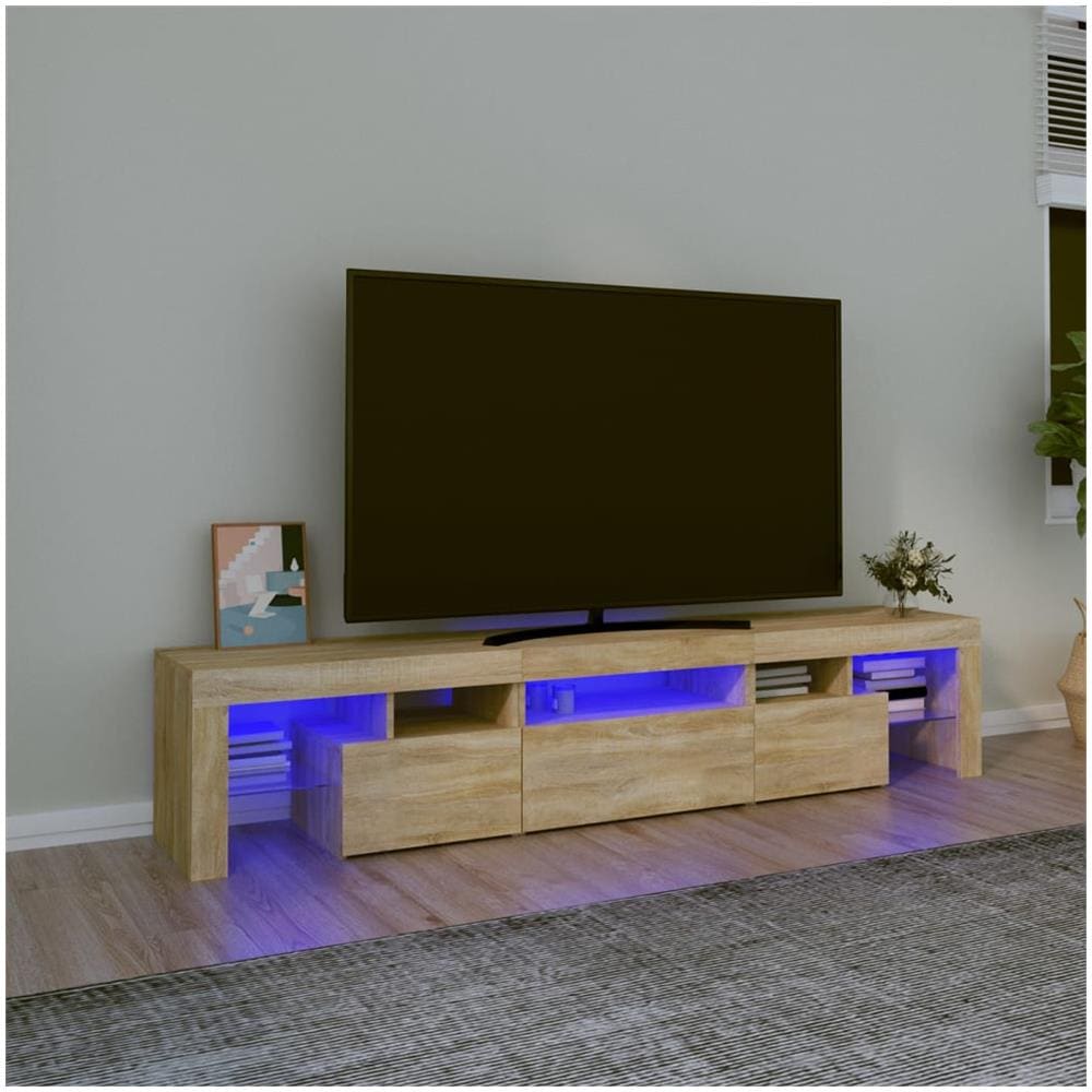 Mobile Porta Tv Con Luci Led Rovere Sonoma - Foto 1