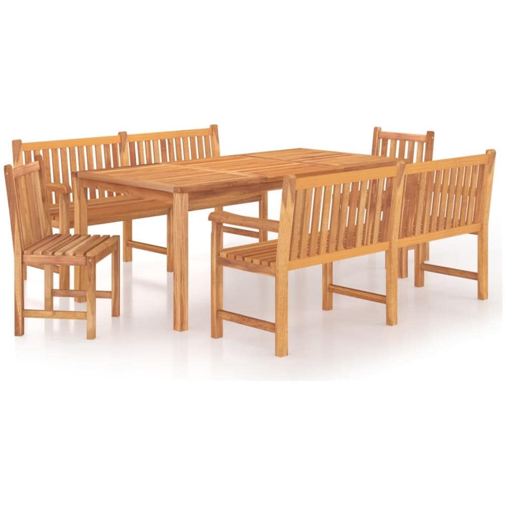 Set Da Pranzo Per Giardino 5 Pz In Legno Massello Di Teak - Foto 2