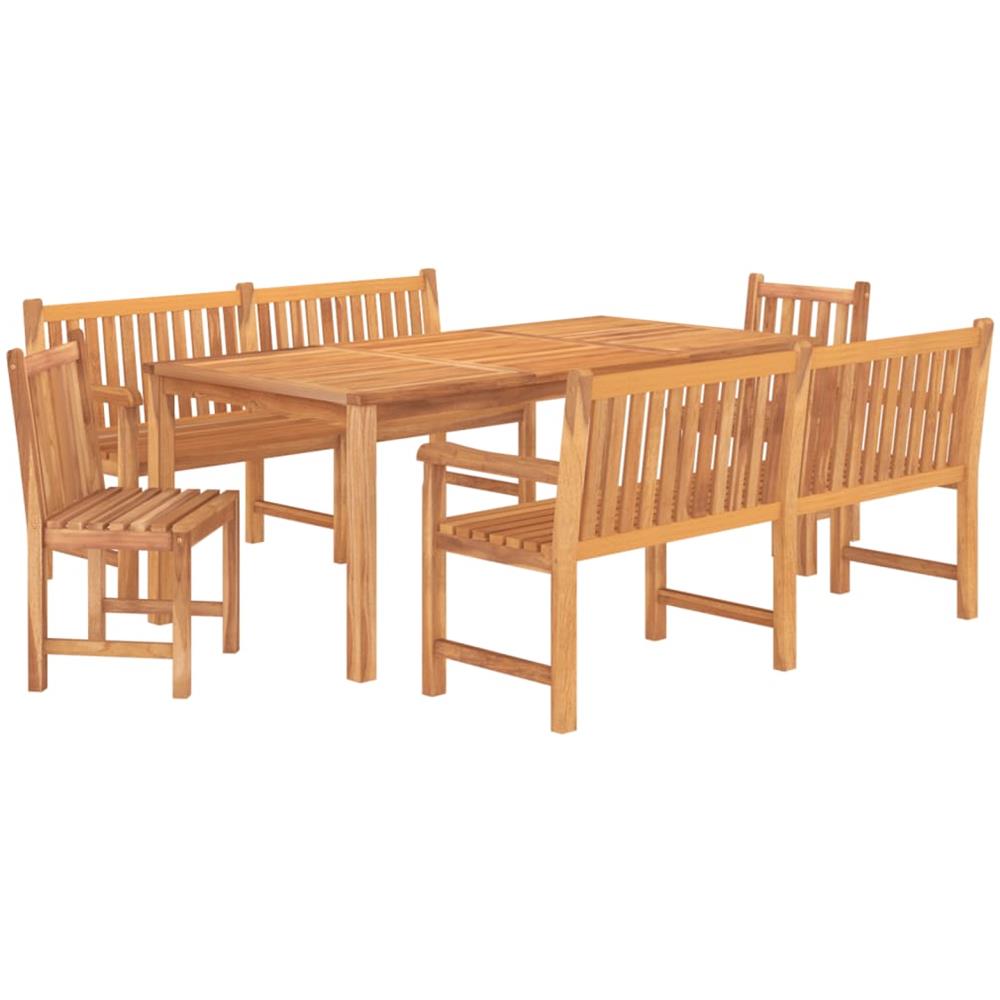 Set Da Pranzo Per Giardino 5 Pz In Legno Massello Di Teak - Foto 3