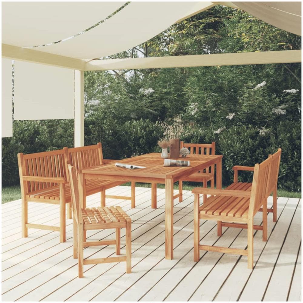 Legno Massello Tavoli E Sedie In Teak Da Giardino VIDAXL Set Da