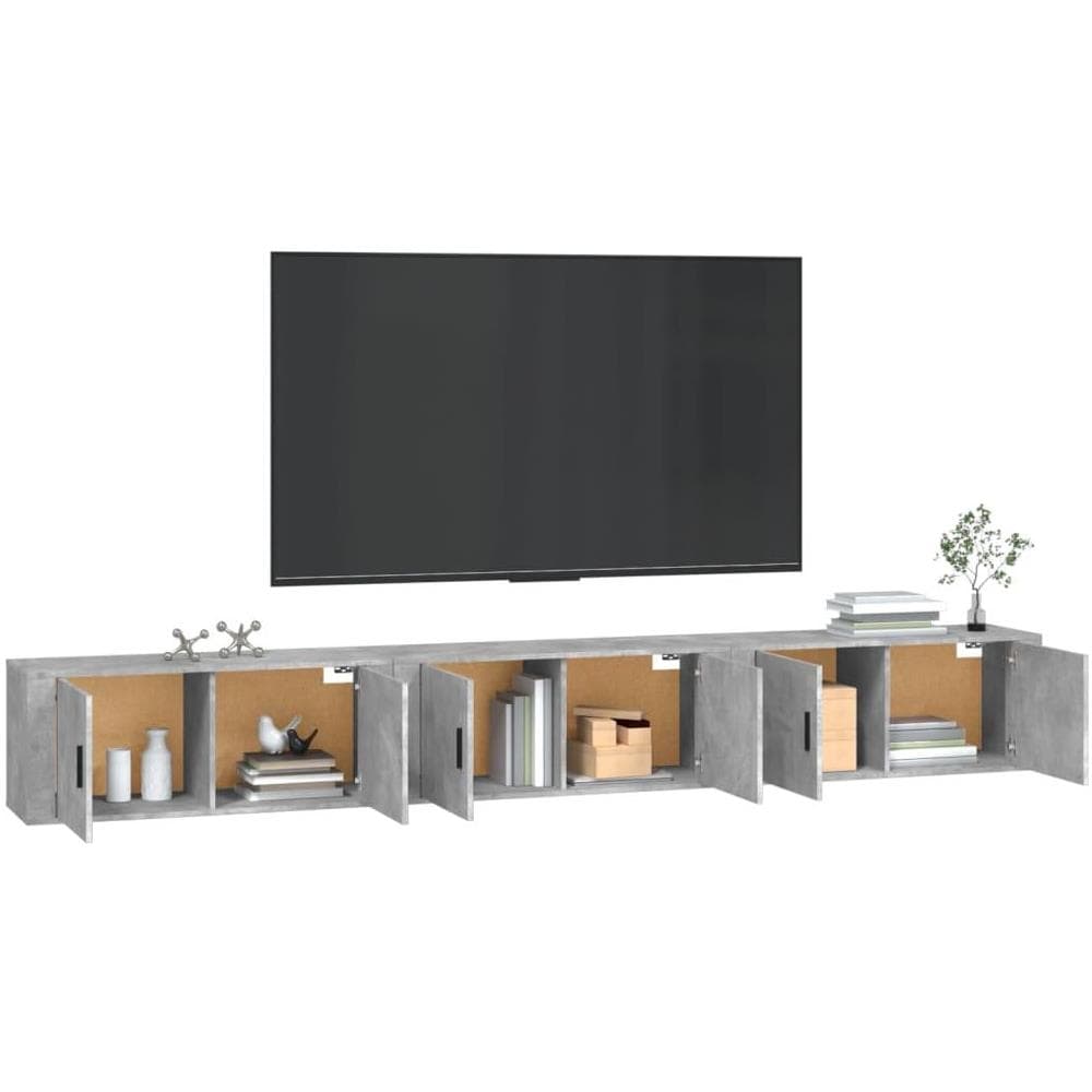 Mobili Porta Tv A Parete 3 Pz Grigio Cemento 100x34,5x40 Cm - Foto 1