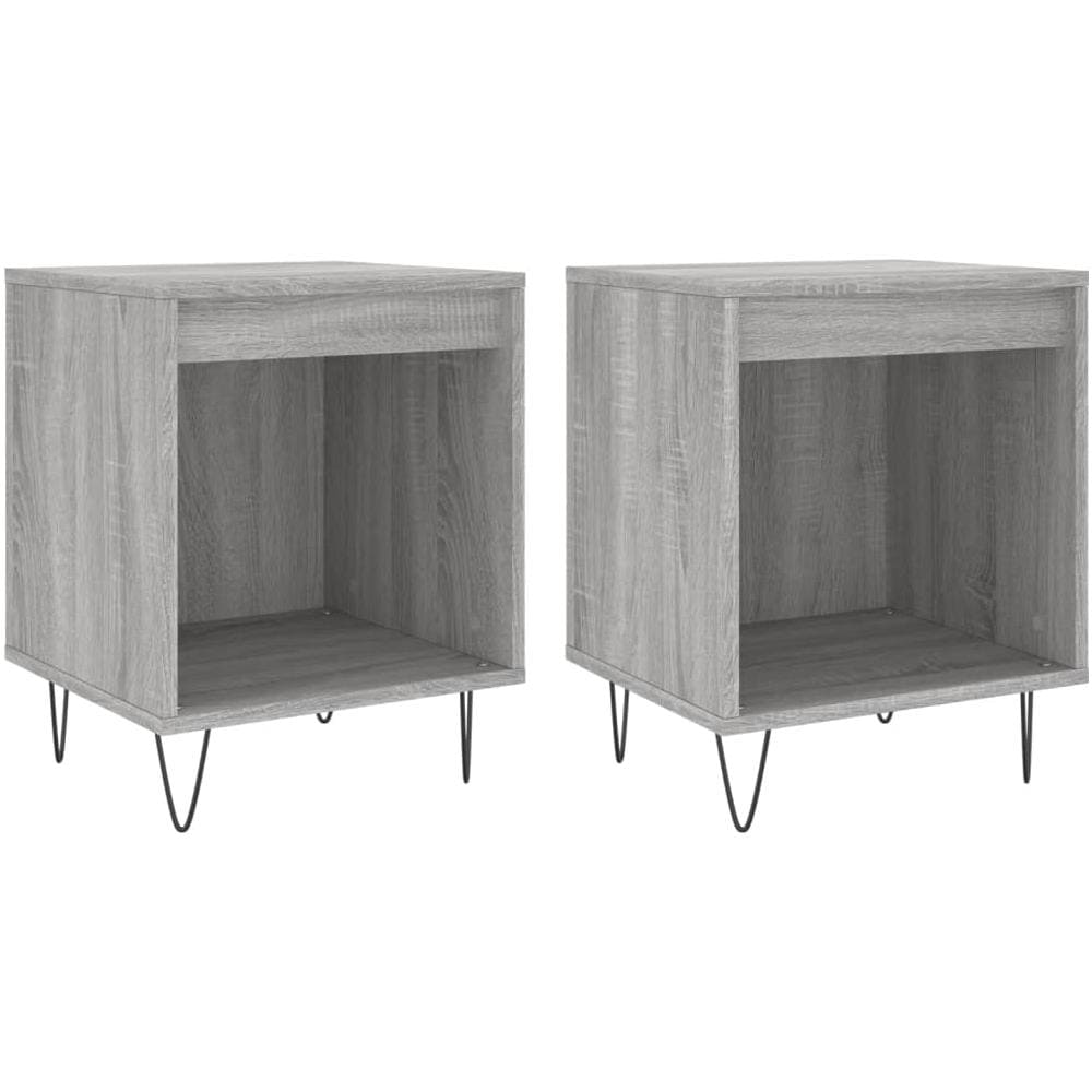 Comodini 2pz Grigio Sonoma 40x35x50 Cm In Legno Multistrato - Foto 2