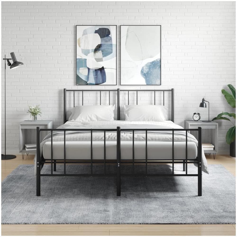 Comodini 2pz Grigio Sonoma 40x35x50 Cm In Legno Multistrato - Foto 1
