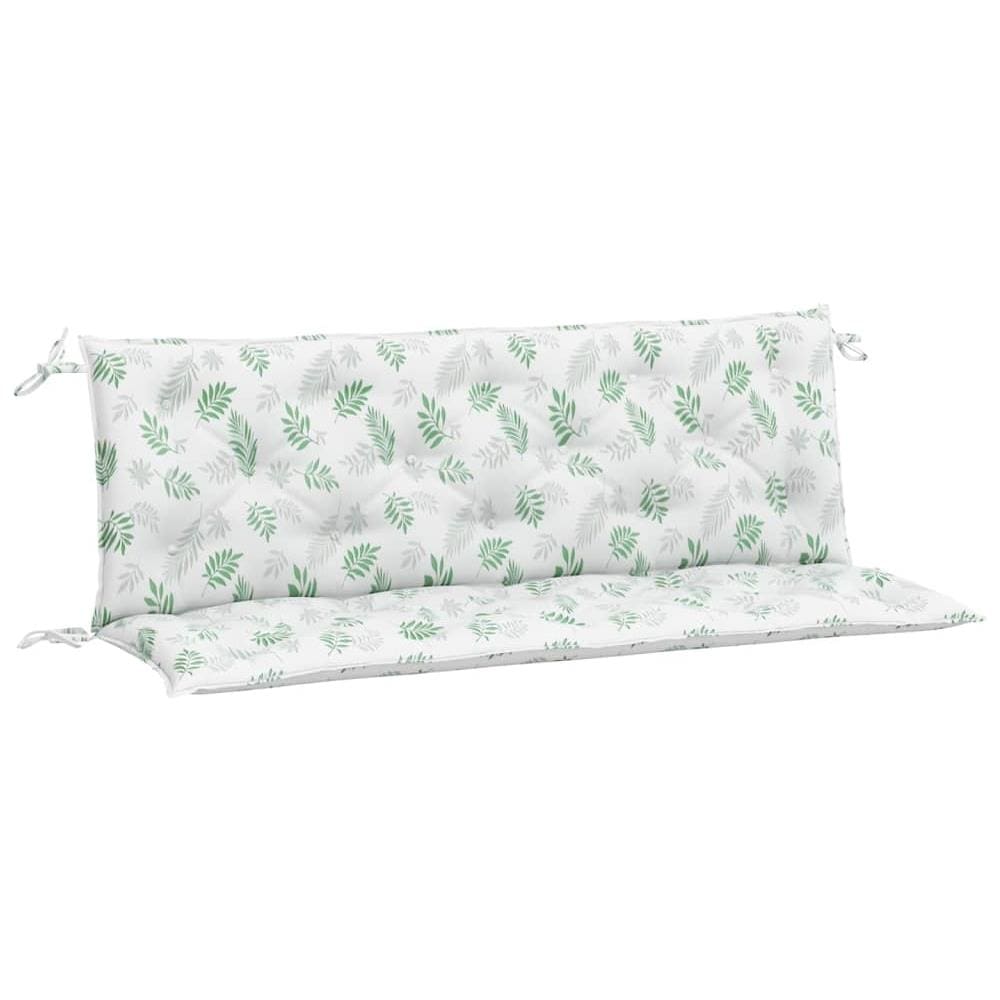 Cuscini Panca Giardino 2 Pz Motivo A Foglie 150x50x7 Cm Tessuto - Foto 2