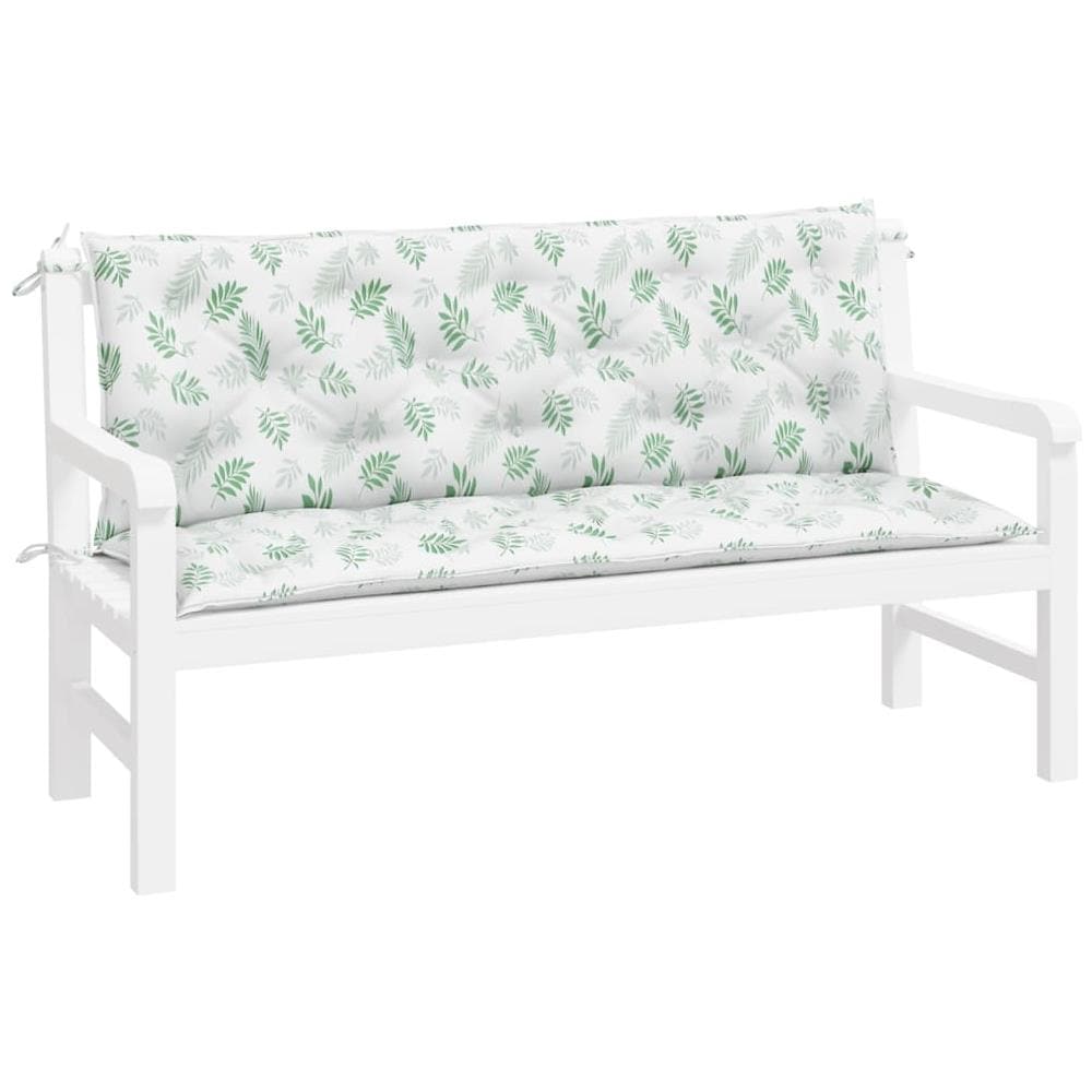 Cuscini Panca Giardino 2 Pz Motivo A Foglie 150x50x7 Cm Tessuto - Foto 3