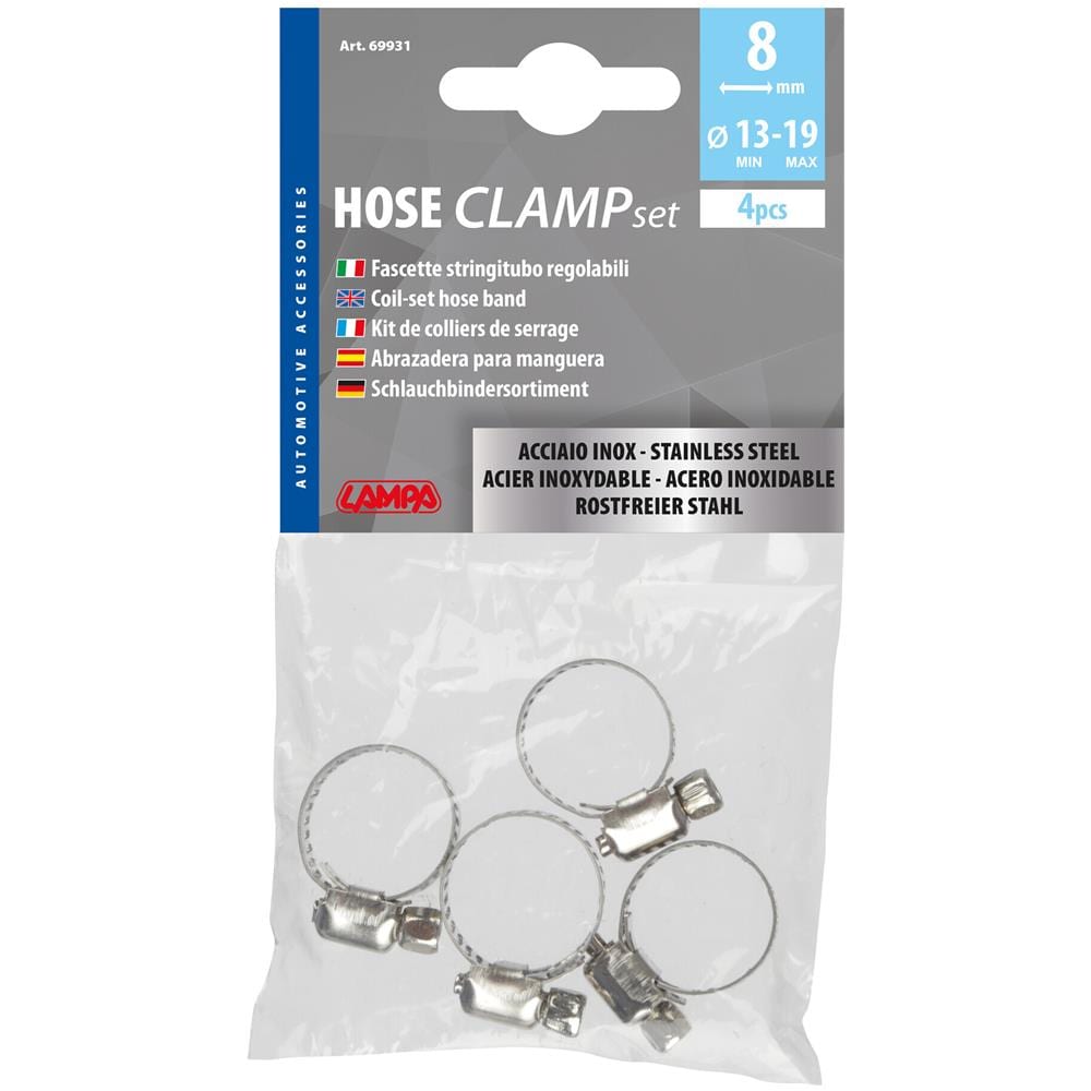 Fascette Stringitubo In Acciaio Inox - Set 4 Pz - ? 8 Mm - ? 13-19 Mm - Foto 2