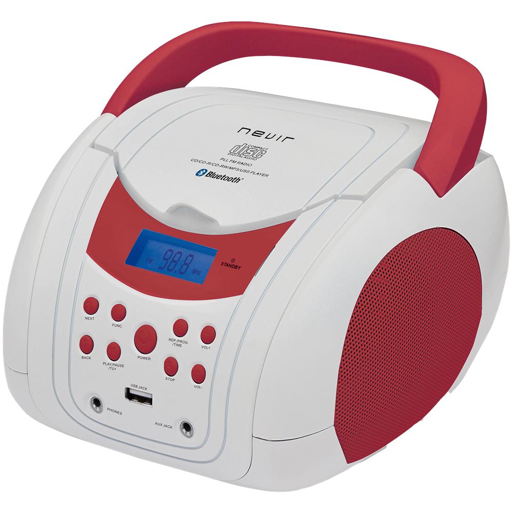 NVR-483UB BLANCO-ROJO impianto stereo portatile Digitale 3 W FM Rosso, Bianco Riproduzione MP3 - Foto 1