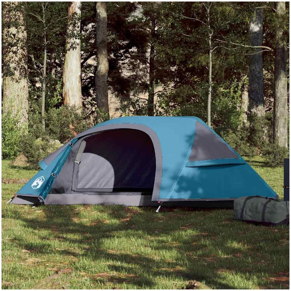 Tenda da Campeggio a Cupola per 1 Persona Blu Impermeabile - Foto 2