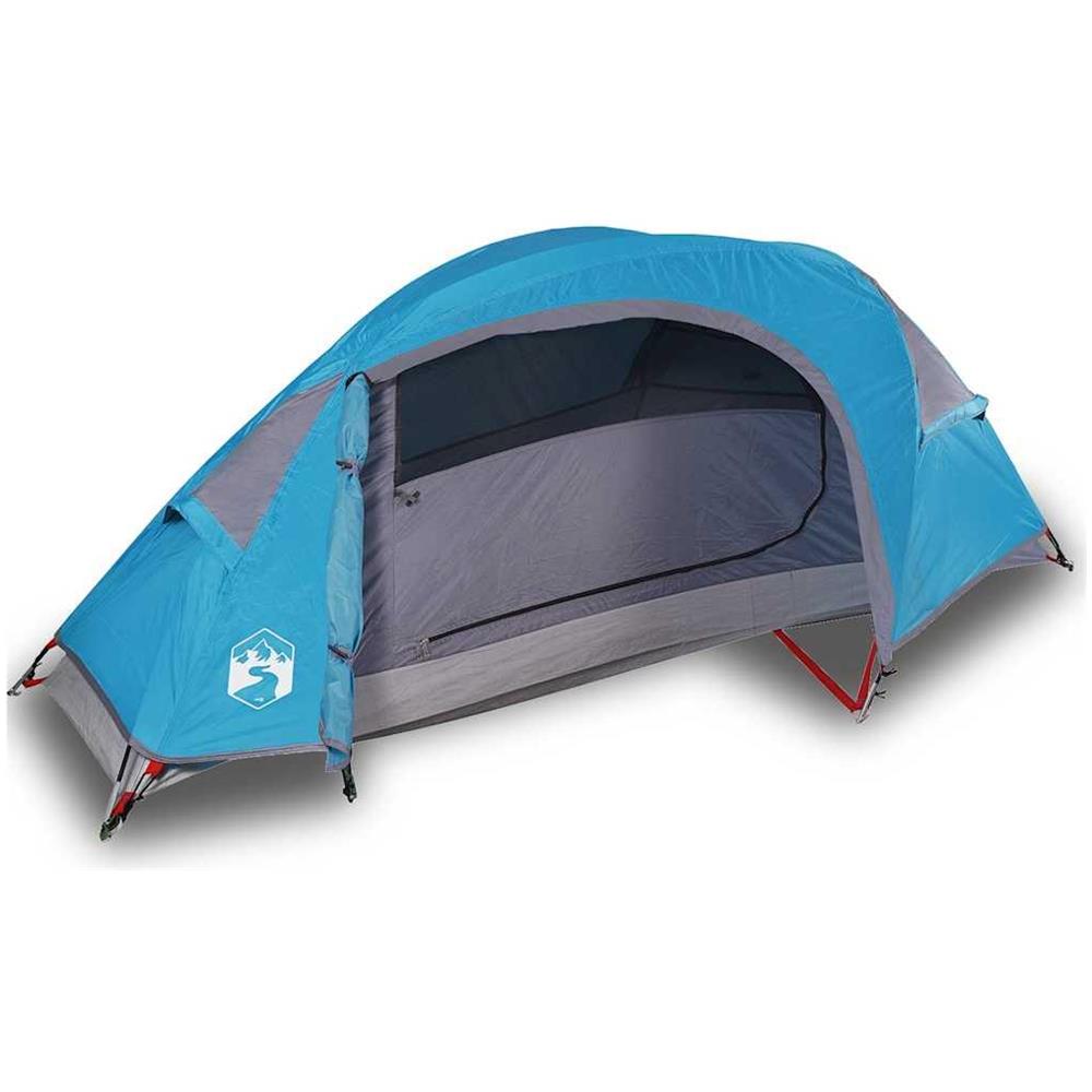 Tenda da Campeggio a Cupola per 1 Persona Blu Impermeabile - Foto 1