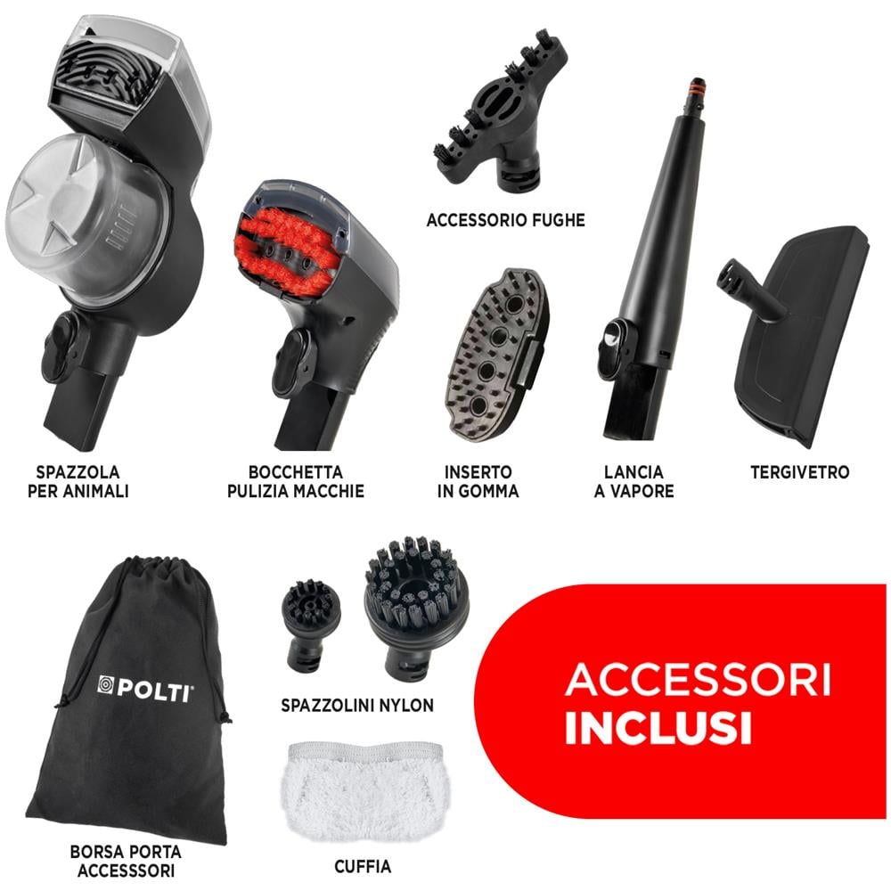 StainOver PET SC40 Pulitore per Tappezzeria a Vapore 2000 W 4 in 1 con Aspirazione e Spazzola per Peli Animali - Foto 7