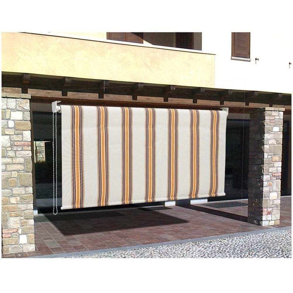 Tenda Da Sole A Caduta Con Rullo. Colore Riga Beige - Foto 2