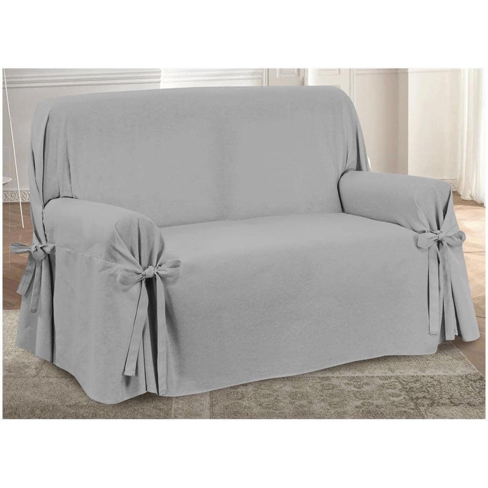 Copridivano Con Laccetti Disegno Prezioso Grigio Modello O.B. Poltrona Grigio - Foto 2