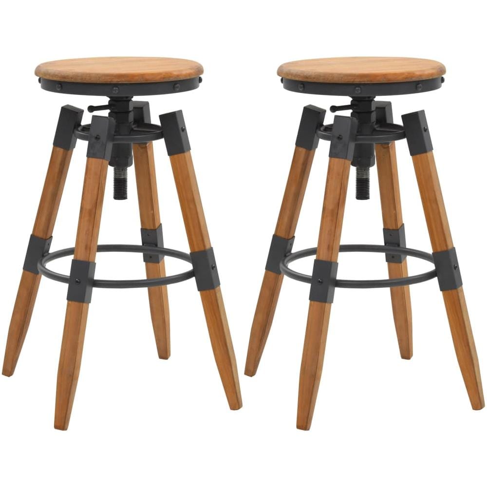 Sgabelli Bar Regolabili 2 Pz In Massello Abete 53,5x53,5x79 Cm - Foto 1