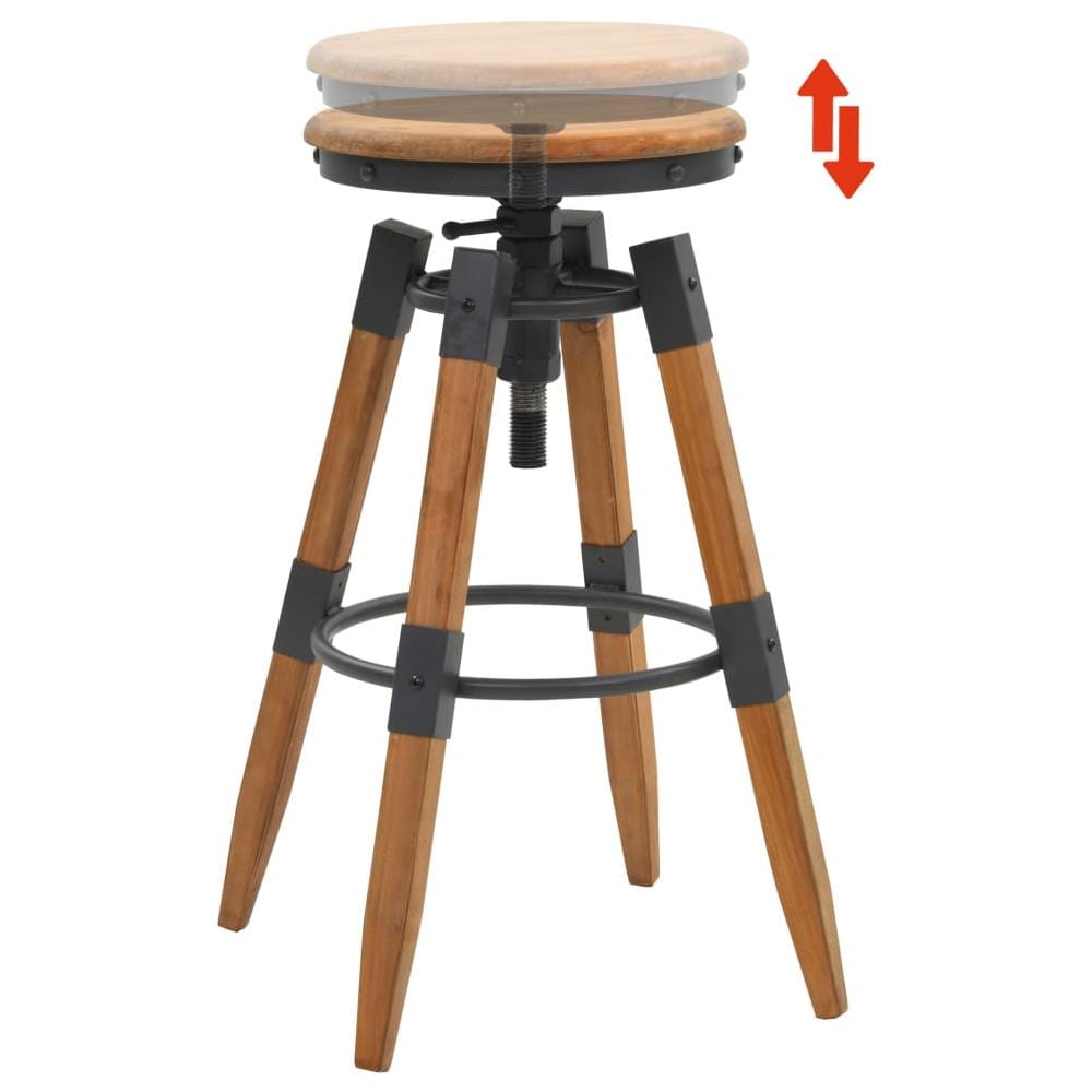 Sgabelli Bar Regolabili 2 Pz In Massello Abete 53,5x53,5x79 Cm - Foto 2