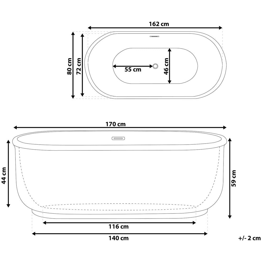 Vasca Da Bagno Autoreggente Argento 170 Cm Pinel - Foto 2