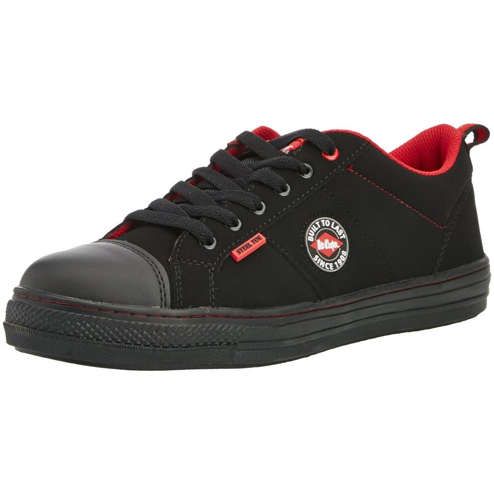 Pelle Lee Cooper Workwear Lcshoe054 Delle Donne Degli Uomini Unisex Pu Nubuck Retro Lavoro Stivali Di Sicurezza Baseball Trainer Scarpe Sb Sra Nero Misura 4 Uk 37 Eu - Foto 1