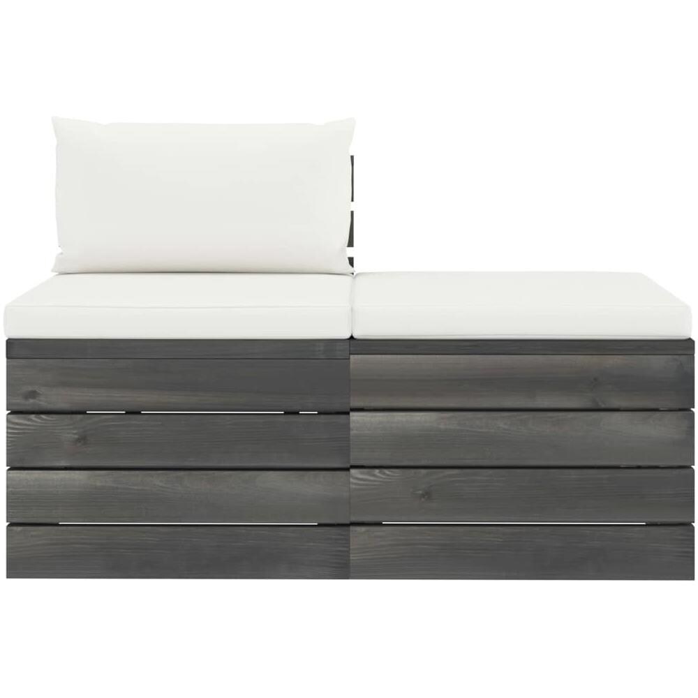 Set Divani Da Giardino Su Pallet 2 Pz Con Cuscini Massello Pino - Foto 2