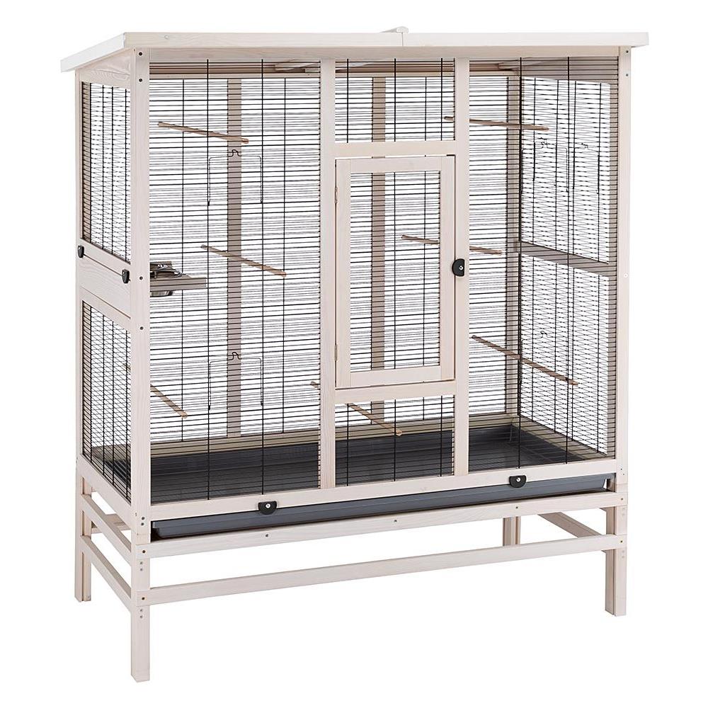 Voliera Per Uccelli In Legno Fsc Wilma Large, Gabbia Per Canarini Cocorite, Accessori Inclusi - Foto 1