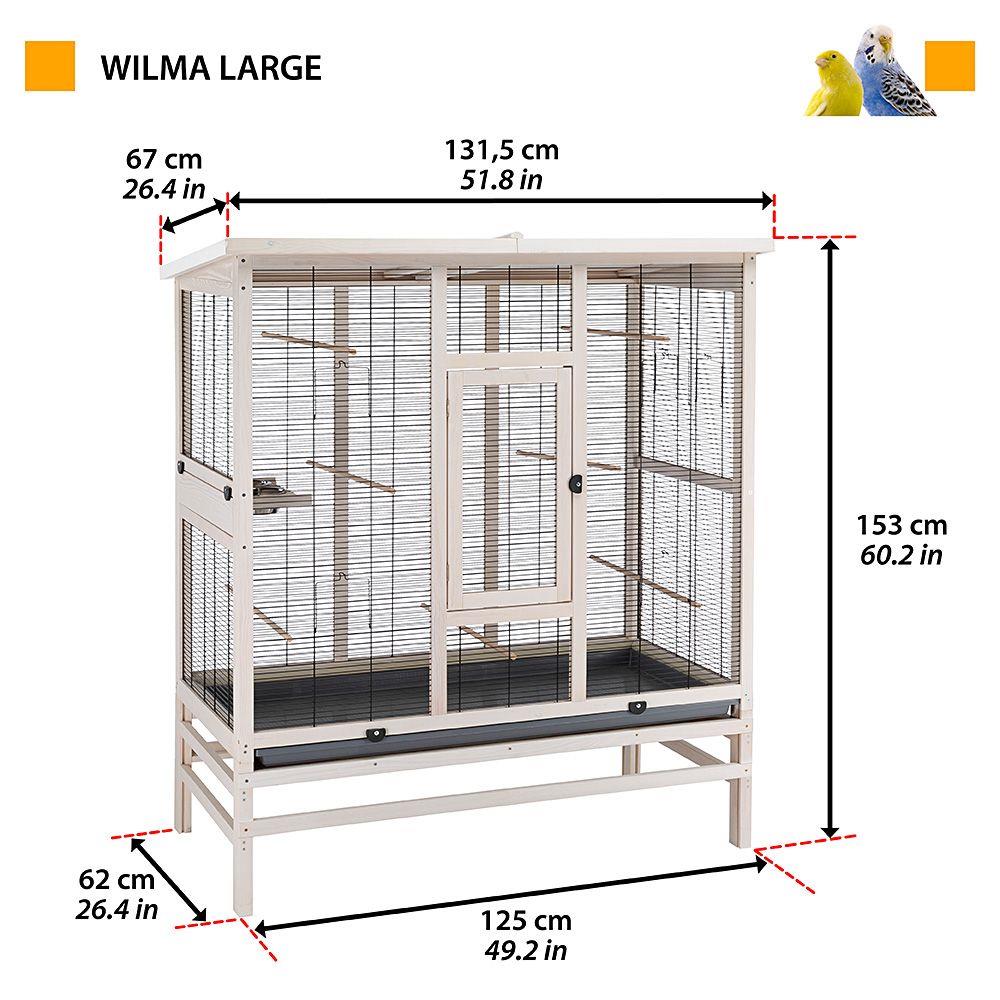 Voliera Per Uccelli In Legno Fsc Wilma Large, Gabbia Per Canarini Cocorite, Accessori Inclusi - Foto 2