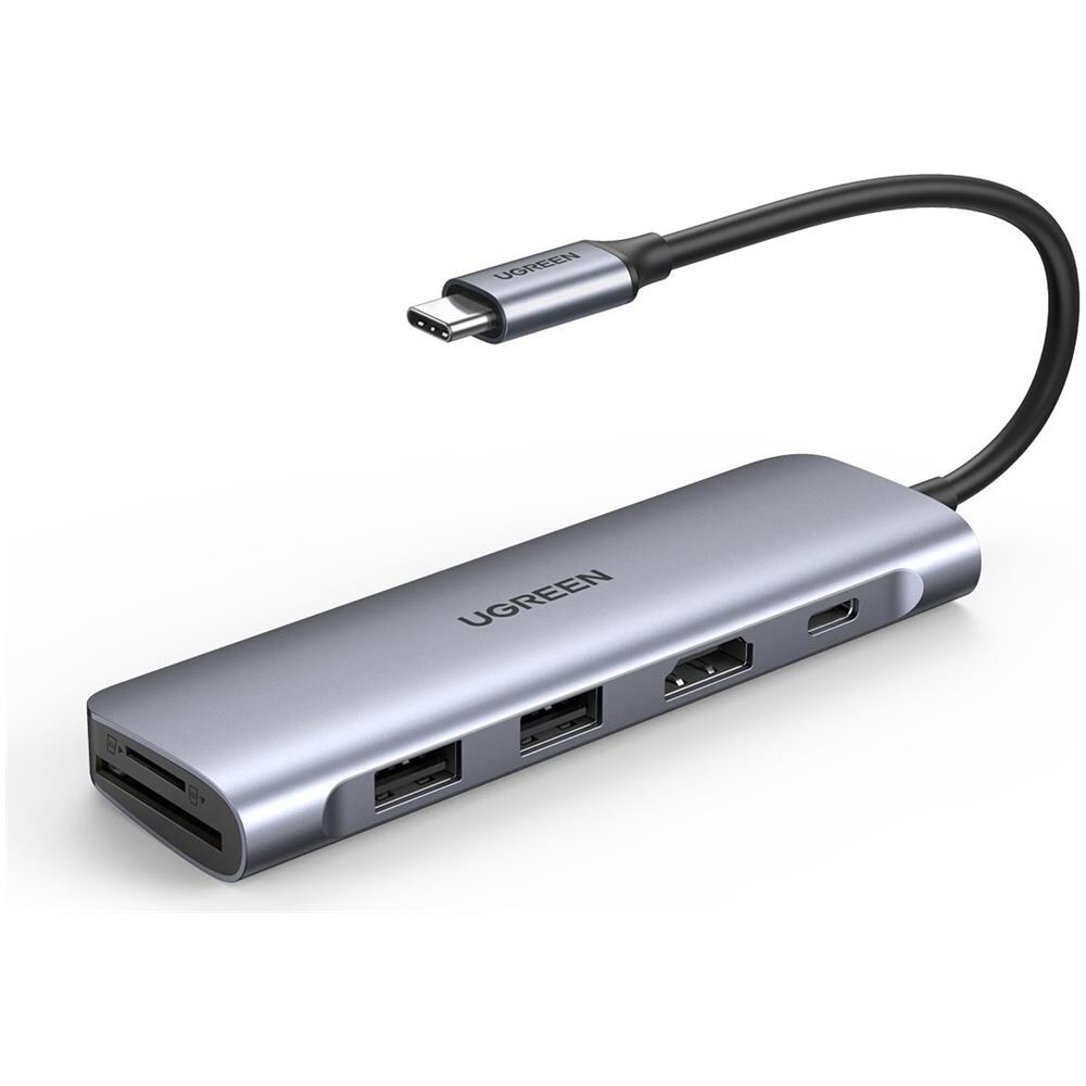 6-in-1 USB C PD USB 3.2 Gen 1 (3.1 Gen 1) Type-C Argento - Foto 1