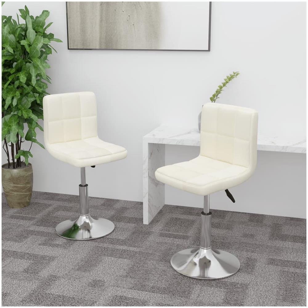 Sedie Da Pranzo Girevoli 2 Pz Crema In Tessuto - Foto 1