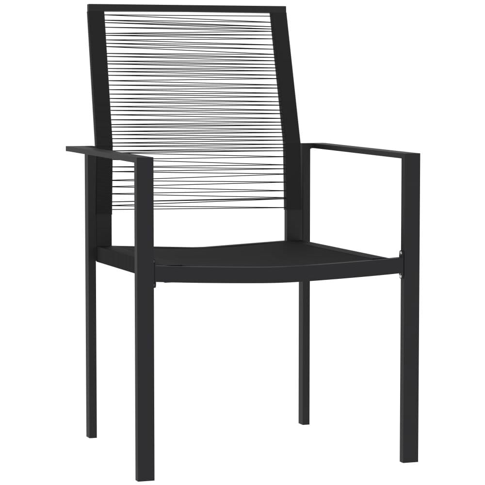 Set Mobili Da Pranzo Per Giardino 3 Pz Nero - Foto 3