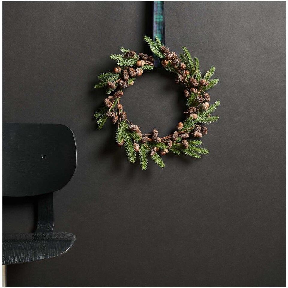 Corona Di Natale Finta BUKAREST, Diametro 60 Cm, Artificiale, Decorata, Colore Verde