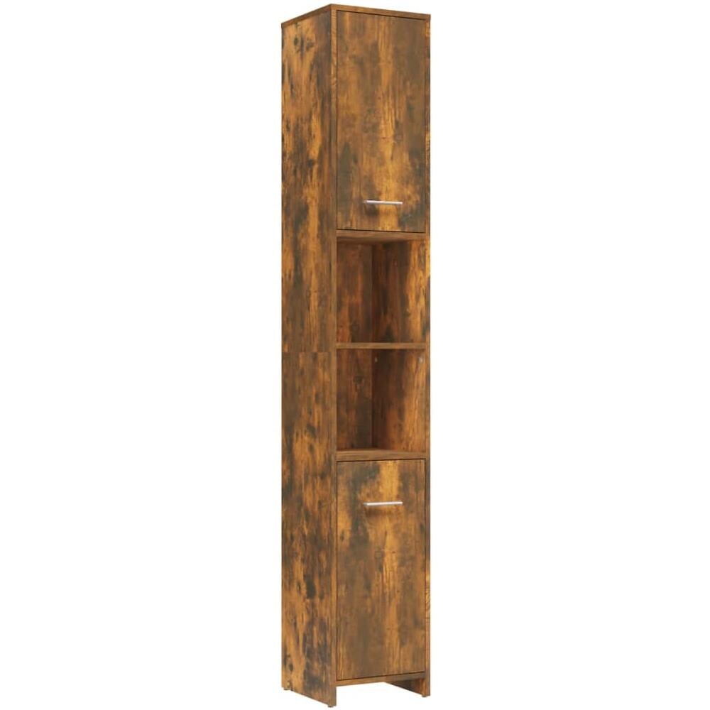 Armadietto Bagno Rovere Fumo 30x30x183,5cm Legno tecnico - Foto 2