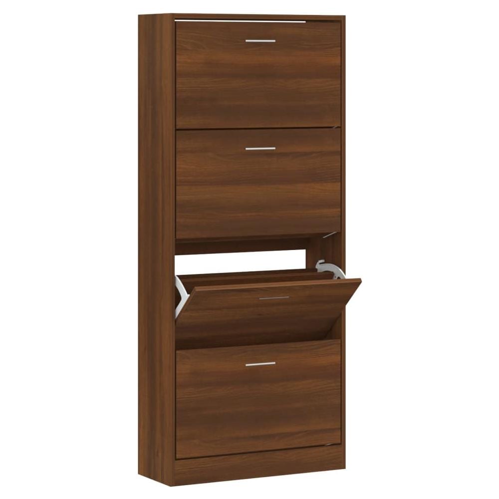 Scarpiera Rovere Marrone 63x24x147 Cm In Legno Multistrato - Foto 2