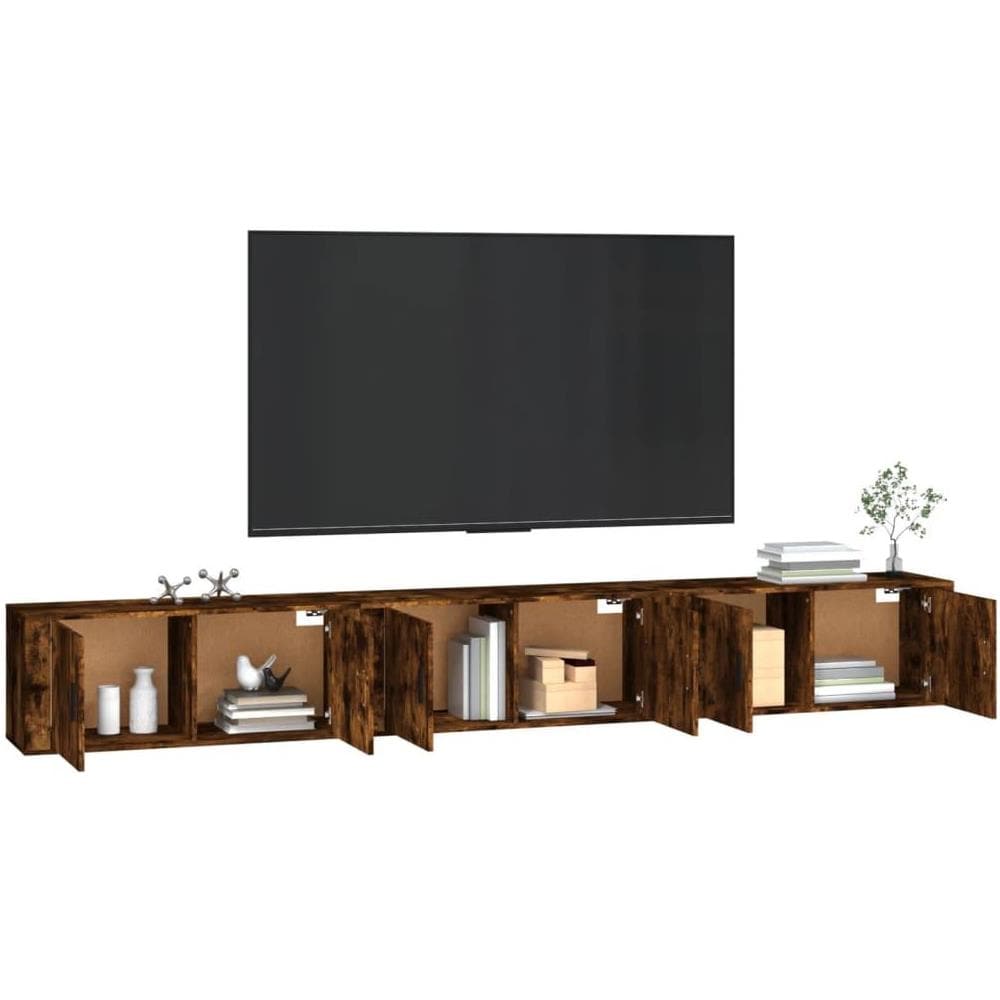 Mobili Porta Tv A Parete 3 Pz Rovere Fumo 100x34,5x40 Cm - Foto 1