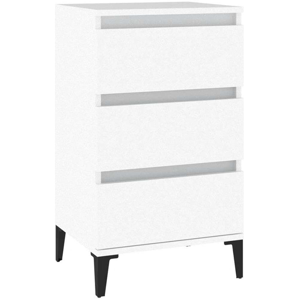 Comodino Bianco 40x35x70 Cm In Legno Multistrato - Foto 2