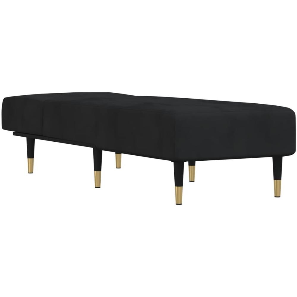 Chaise Longue In Velluto Nero - Foto 3
