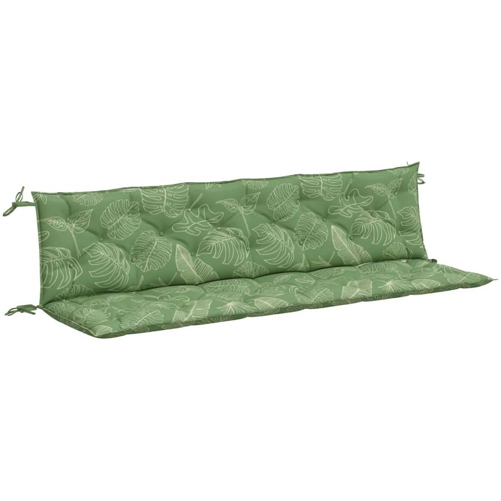 Cuscini Panca Giardino 2 Pz Motivo A Foglie 200x50x7 Cm Tessuto - Foto 2
