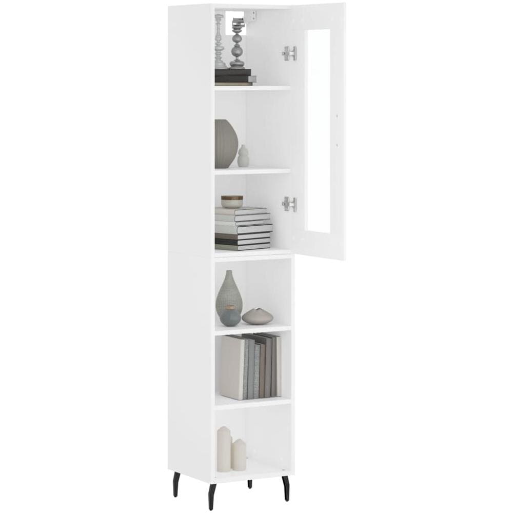 Credenza Bianca 34,5x34x180 Cm In Legno Multistrato - Foto 3