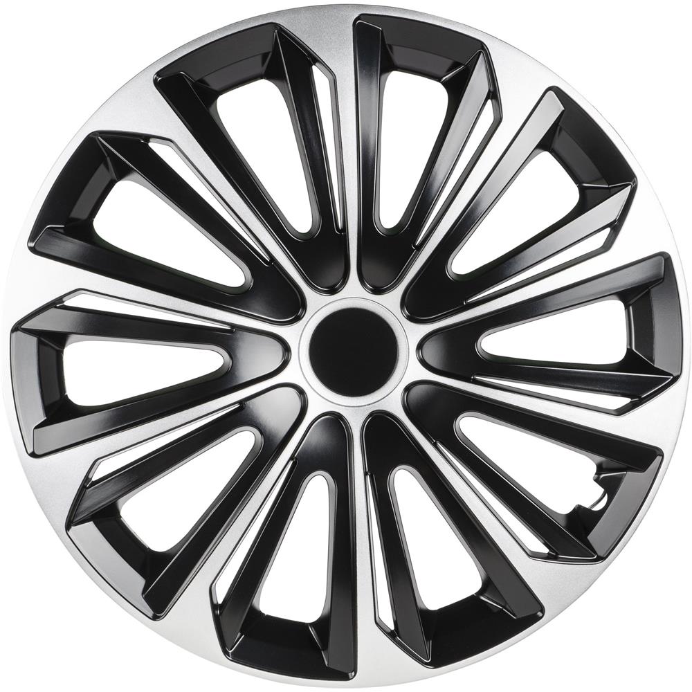 Copricerchi New Racer 14"", 4 Pezzo Nero /argento - Foto 1