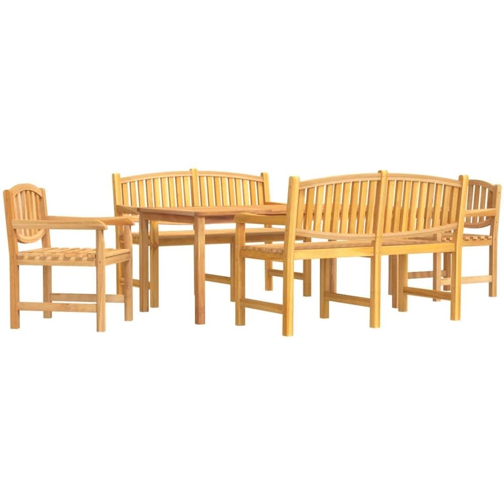 Set Da Pranzo Da Giardino 5 Pezzi In Teak Massello - Tavolo 150x90cm E 4 Sedie - Foto 6