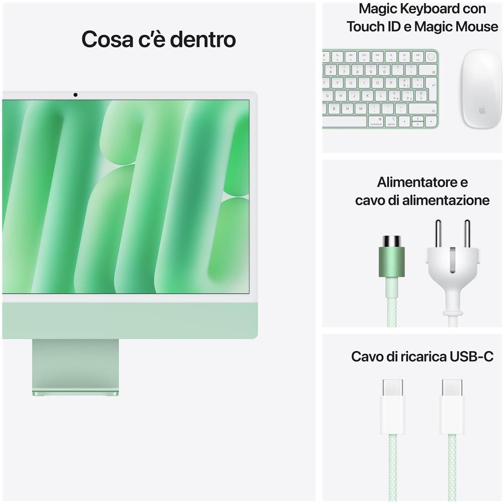 iMac 24"Retina Display 4,5K, Chip M4 con CPU 10-core, GPU 10-core, 16GB, 256GB SSD, Verde - Foto 9