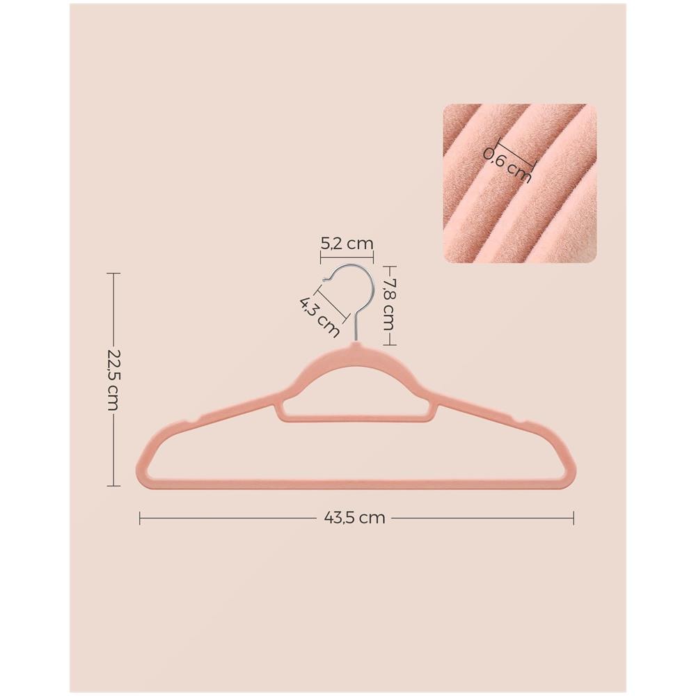 Grucce in velluto rosa per organizzare il guardaroba - CRF20PK x20 - Foto 7