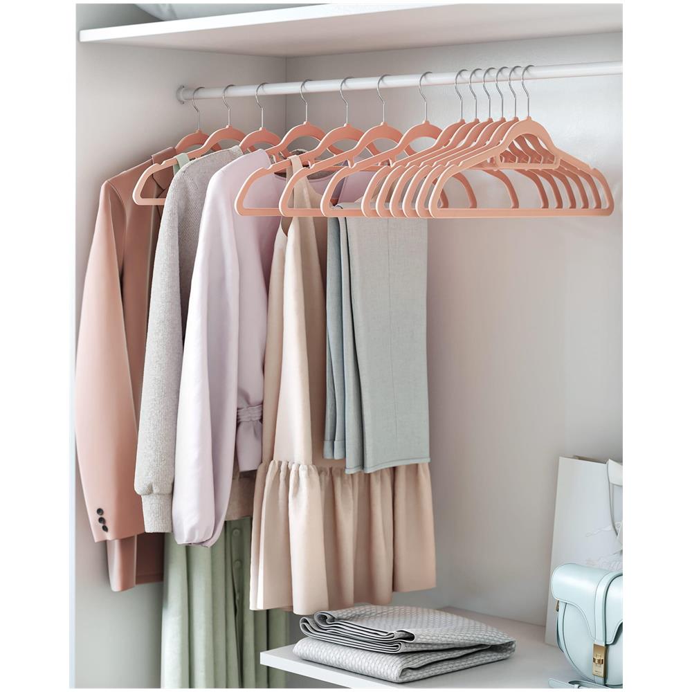 Grucce in velluto rosa per organizzare il guardaroba - CRF20PK x20 - Foto 2