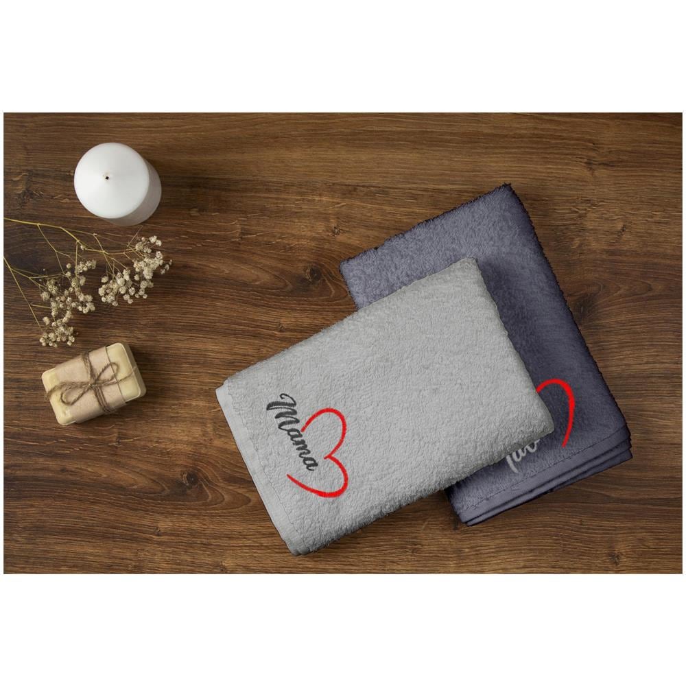 Set di asciugamani da bagno - 70x140 cm - Grigio cenere-grafite - Morbidi e ricamati, ideali come regalo - Foto 1