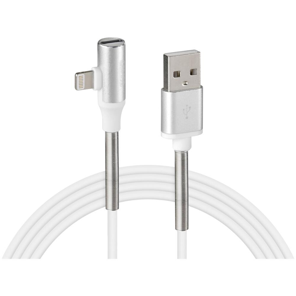 38850 Cavo 90? Usb Apple 8 Pin + Adattatore Auricolari 200 Cm Bianco - Foto 1