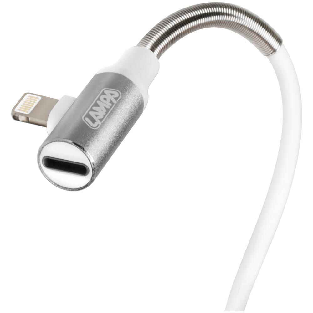 38850 Cavo 90? Usb Apple 8 Pin + Adattatore Auricolari 200 Cm Bianco - Foto 2