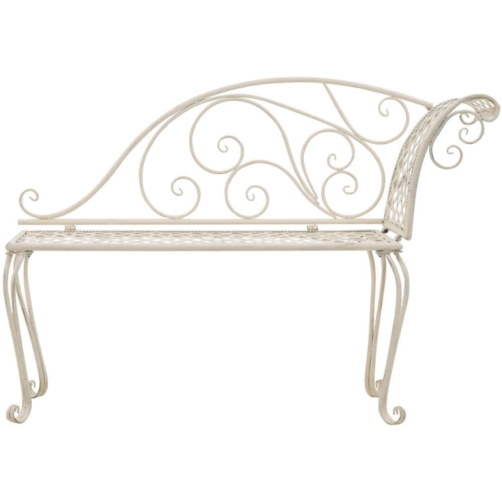 Sdraio da Giardino 128 cm in Metallo Anticato Bianco - Foto 2