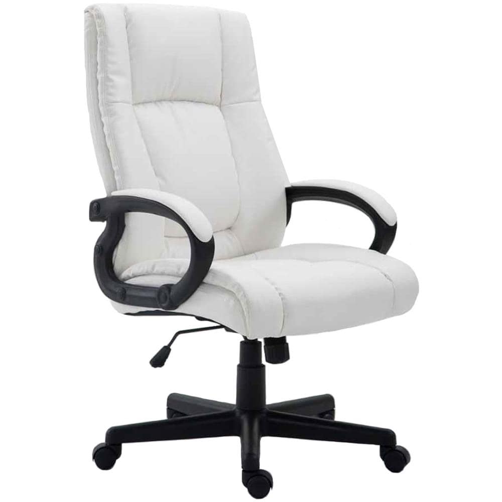 Sedia Ufficio Sparta XL in Similpelle I Poltrona Direttore Ergonomica Oscillante I Sedia Girevole con Braccioli I Carico Max 140KG Bianco - Foto 1