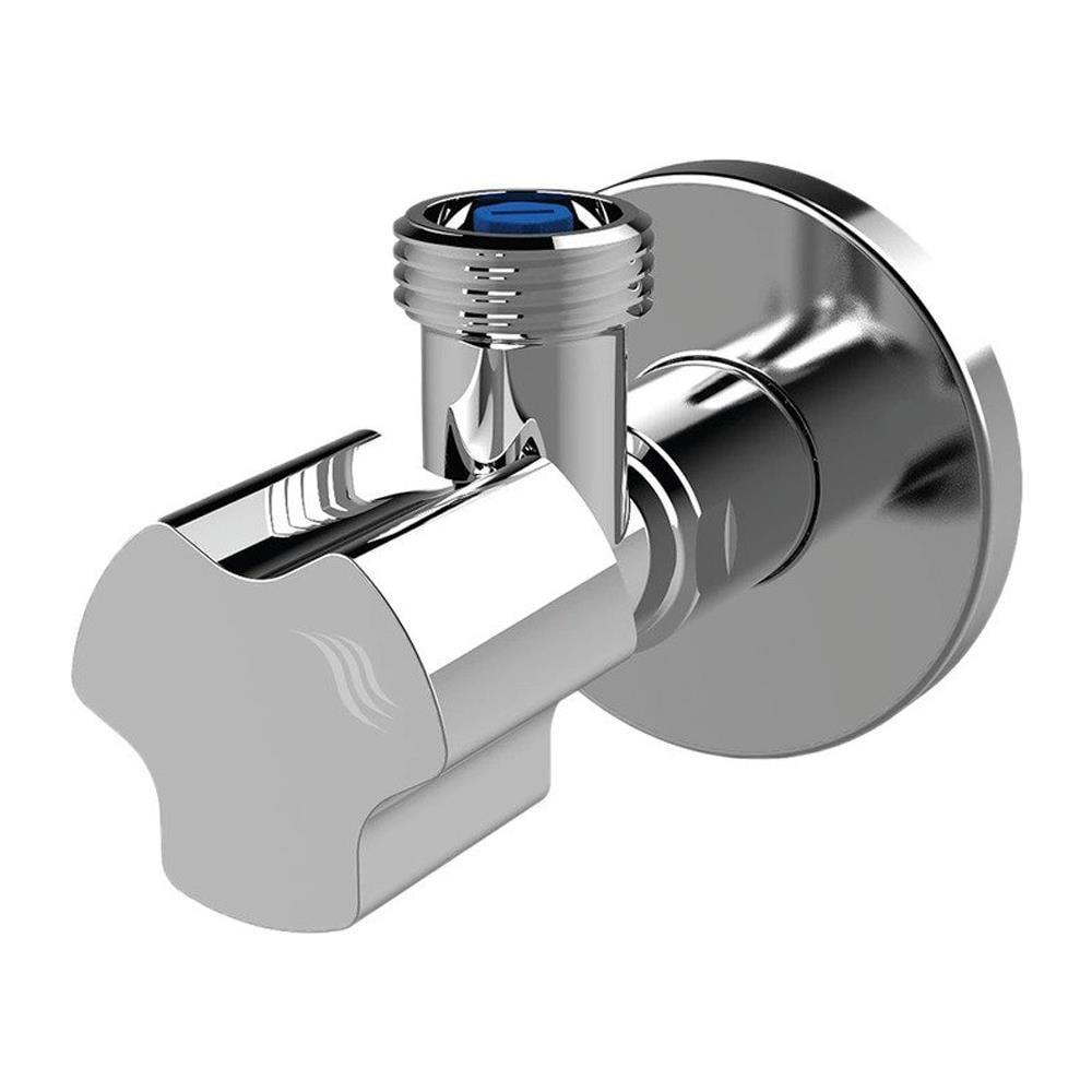 1 / 2x1 / 2 Pollici Angolato Acqua Di Rubinetto Valvola Per Dispersore Del Bacino Chrome Elegante Placcato - Foto 1