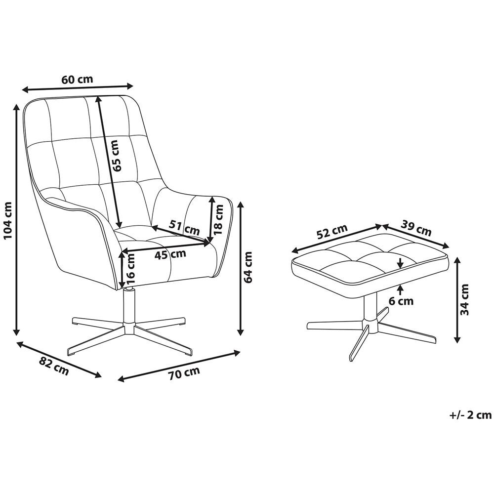 Poltrona In Velluto Beige Con Poggiapiedi Molle - Foto 2