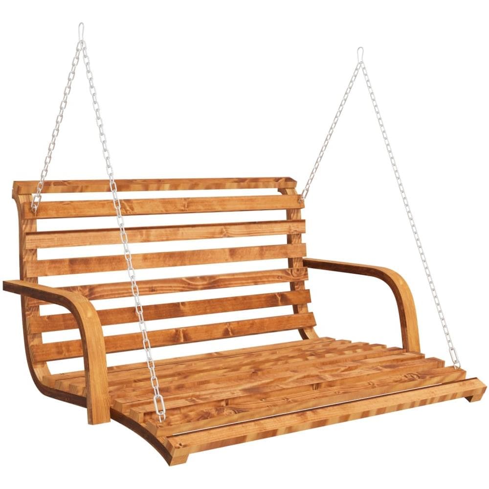 Panca a Dondolo in Legno Ricurvo Finitura Teak 126x63x92 cm - Foto 2