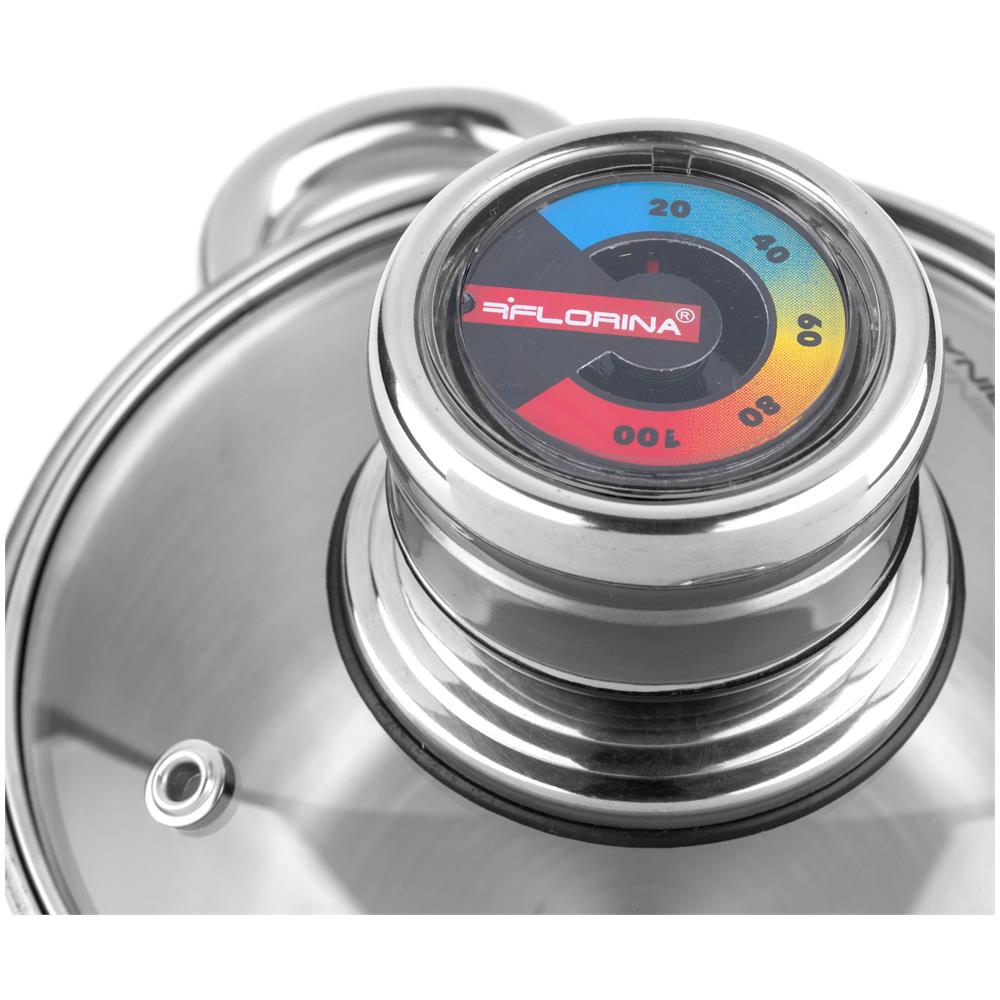 Pablo Batteria Da Cucina In Acciaio Inossidabile, 8 Pezzi, Induzione, Coperchi Vetro Argento - Foto 2