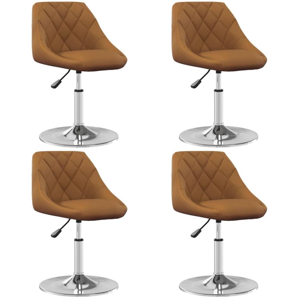 Sedie Da Pranzo Girevoli 4 Pz Marroni In Velluto - Foto 1