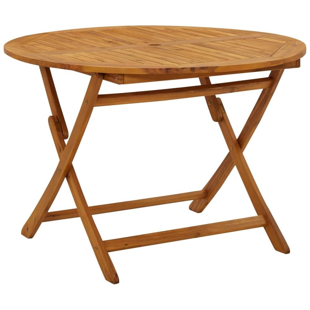Tavolo Da Giardino Pieghevole 110 Cm In Massello D'acacia - Foto 1